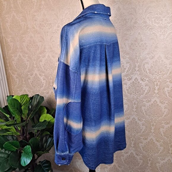 Free People Printed Ruby Jacket Deep Sea Combo Size Large NWT - Picture 6 of 14